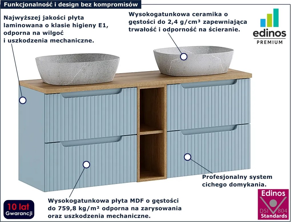 Zestaw łazienkowy podwójna szafka z umywalkami H1-Z68