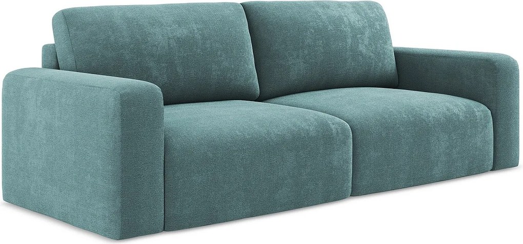 Kanapa 3-osobowa z funkcją spania - z tkaniny szenilowej - jeans - KONA