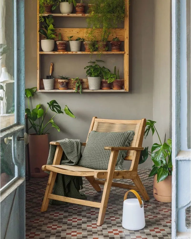 Biało-brązowa lampa zewnętrzna Kave Home Dialma