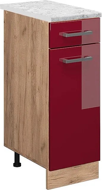 Szafka dolna do kuchni czerwony połysk 30x60x81.6 r-line