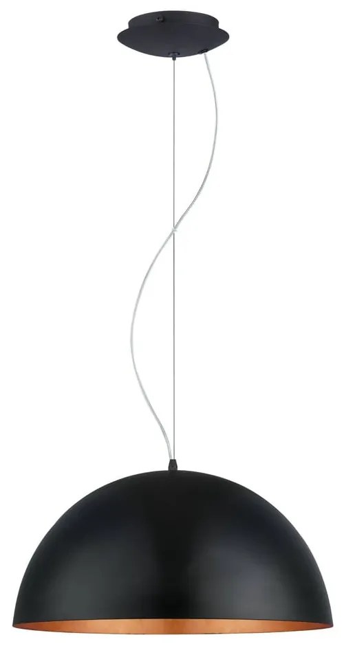 Czarno-brązowa lampa wisząca z metalowym kloszem ø 53 cm GAETANO 1 – EGLO