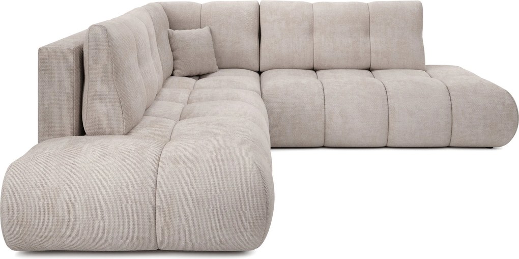 Masseno Narożnik DUCA z funkcją spania i pojemnikiem na pościel Narozniki L, Rozkładana sofa - Beżowy, FLOW 03