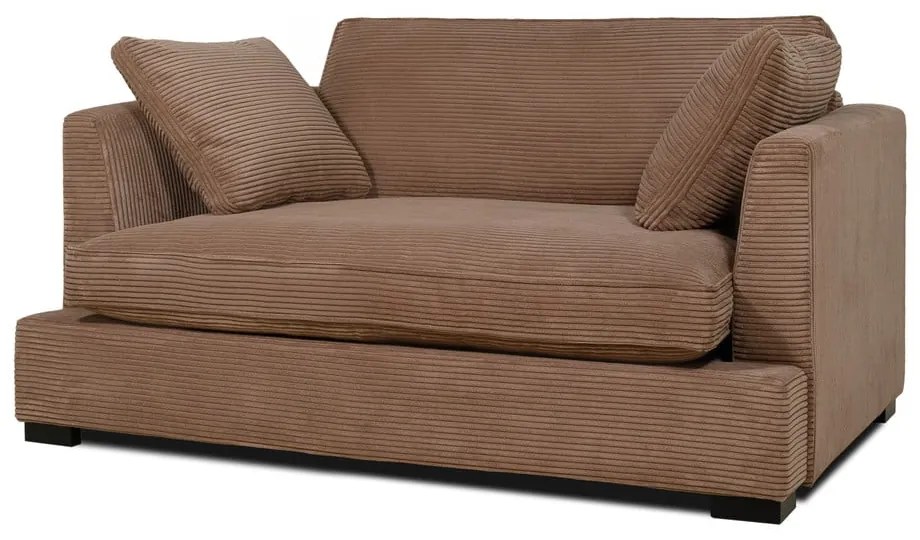 Jasnobrązowa sztruksowa sofa 132 cm Mobby – Scandic
