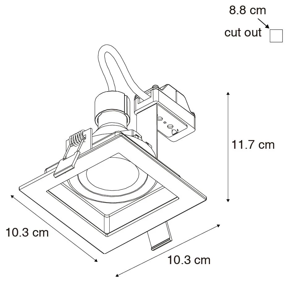 Zestaw 6 Nowoczesny reflektor wpuszczany biały regulowany - Carree