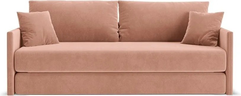 Różowa aksamitna rozkładana sofa 209 cm Shannon – Cosmopolitan Design