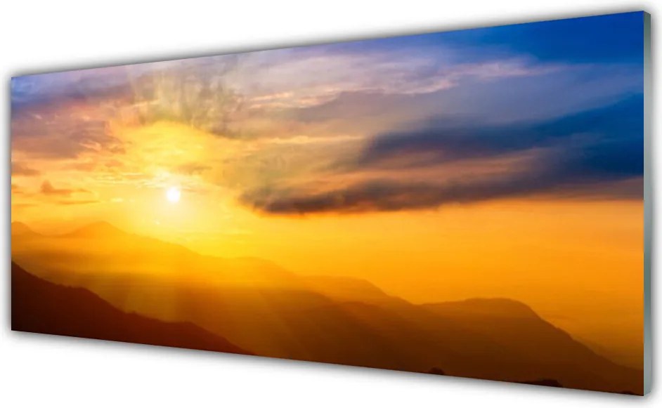 Szkło Dekoracyjne do Kuchni Szczyty Gór w Słońcu