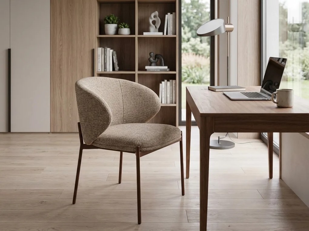 Krzesło do jadalni KIOTO, orzech/beżowy