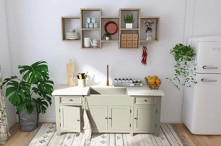 Minimalistyczna półka wisząca olcha G9-W28