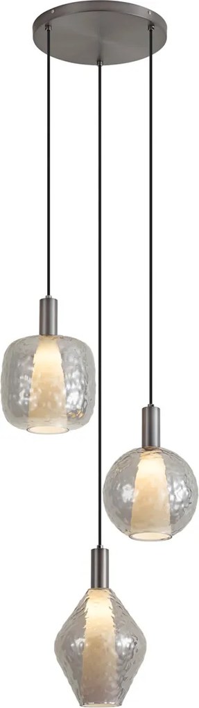 Designerska lampa wisząca grafitowa 3-punktowa - Ard