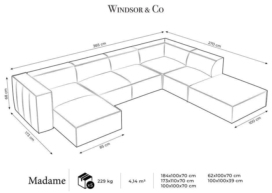 Brązowy skórzany narożnik (prawostronny) Madame – Windsor &amp; Co Sofas