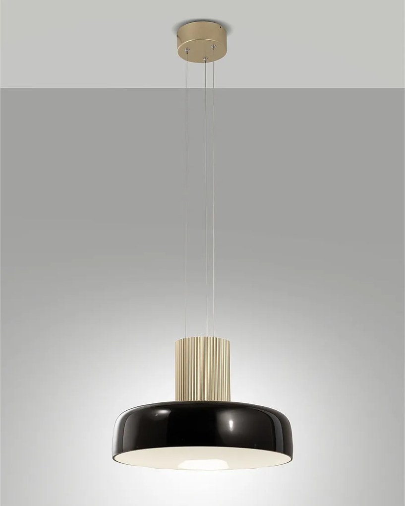 Lampa wisząca LED Lunar 26 W 3150 lm CCT 2700 K/3000 K/4000 K, metalowa i szklana, konstrukcja ze stopniowanym ściemnianiem, czarna - Lunar