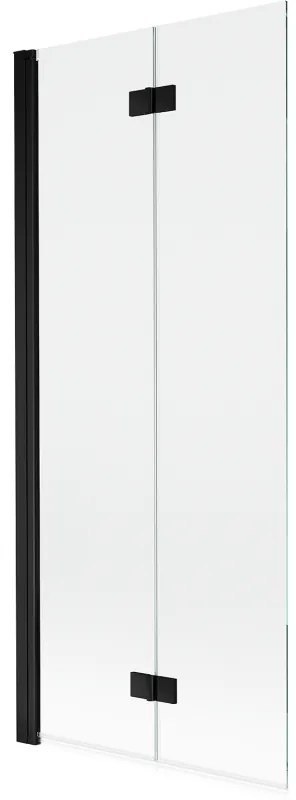 Mexen Mist parawan nawannowy 2-skrzydłowy lewy 80 x 150 cm, transparent, czarny - 8A9-080-002-70-00-L