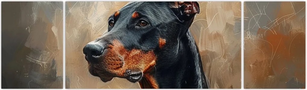 Obraz - Portret Dobrmana (170x50 cm)