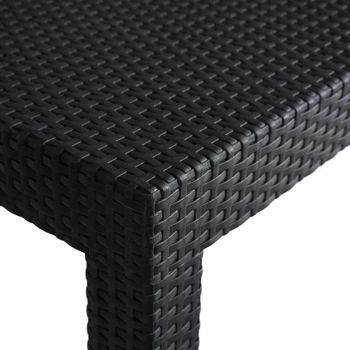 Zestaw Mebli Ogrodowych BRENTA Czarny/Szary 2xFotel Sofa Stolik Tarasowy Technorattan Nowoczesny