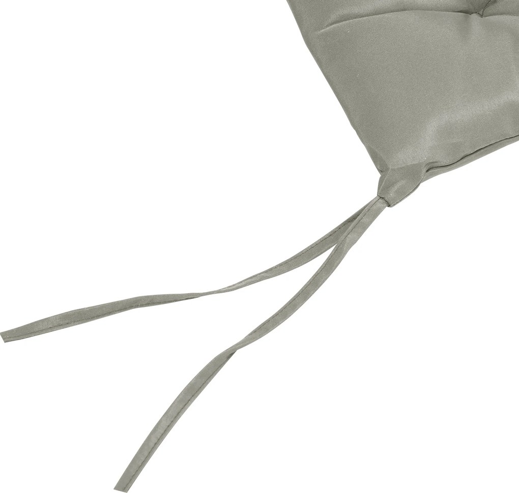 Outsunny Zestaw 2 poduszek na siedzisko, 98 x 50 cm poduszki na krzesła z taśmami, pokrowiec materiałowy, 8cm grubości jasnoszary | Aosom PL