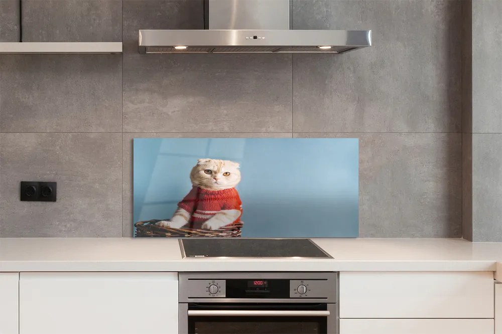 Panel Szklany Portret Siedzącego Kota