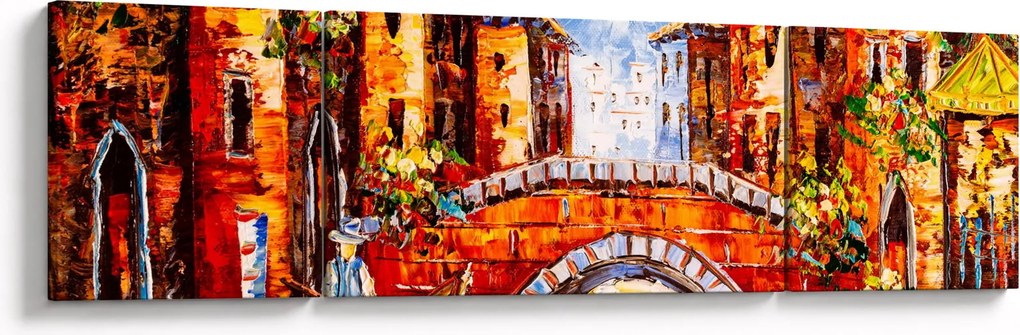 Obraz - Obraz olejny przedstawiający miasto III. (170x50 cm)