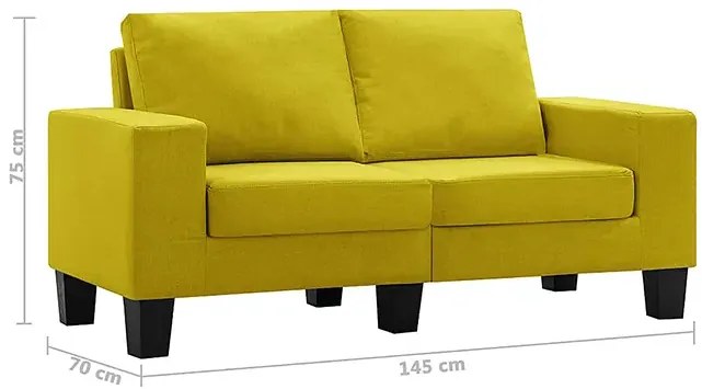 Ponadczasowa dwuosobowa żółta sofa - Lurra 2Q