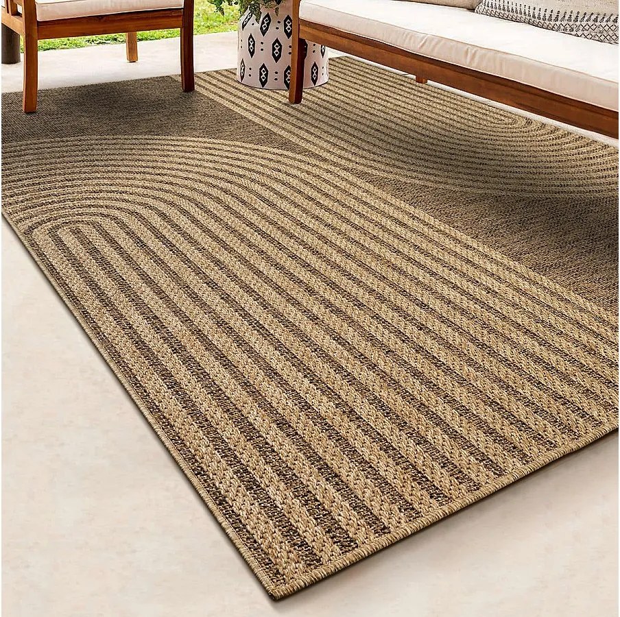 Dywan Kansas Wewnątrz Zewnątrz Styl Juta designerski Odporny Pogodę - Natura - 60 x 180 cm