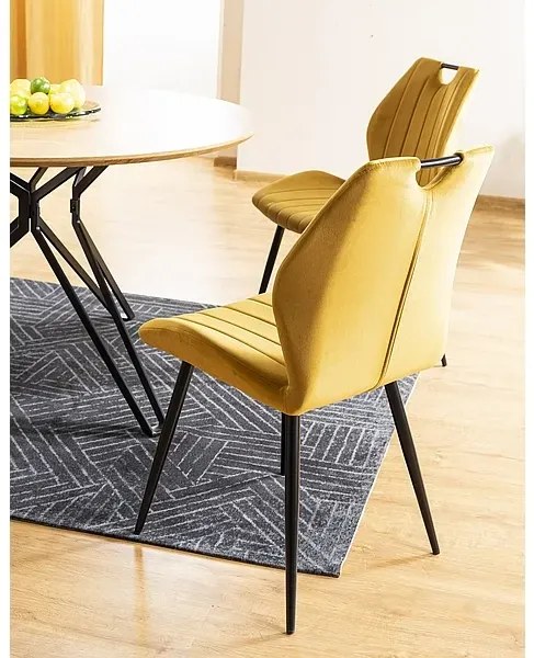 KRZESŁO ARCO VELVET CZARNY STELAŻ / CURRY BLUVEL 68 SIGNAL