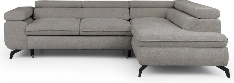 Jasnoszary narożnik z tkaniny szenilowej (prawostronny/w kształcie litery L) Marbeya – Ropez