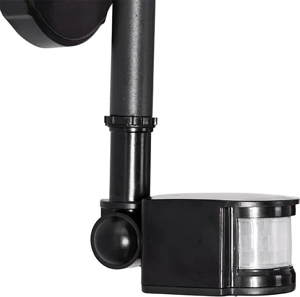 Kinkiet zewnętrzny czarny IP44 z czujnikiem ruchu - Daphne