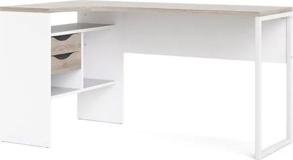 Biurko narożne Function 118 biały/dąb truflowy