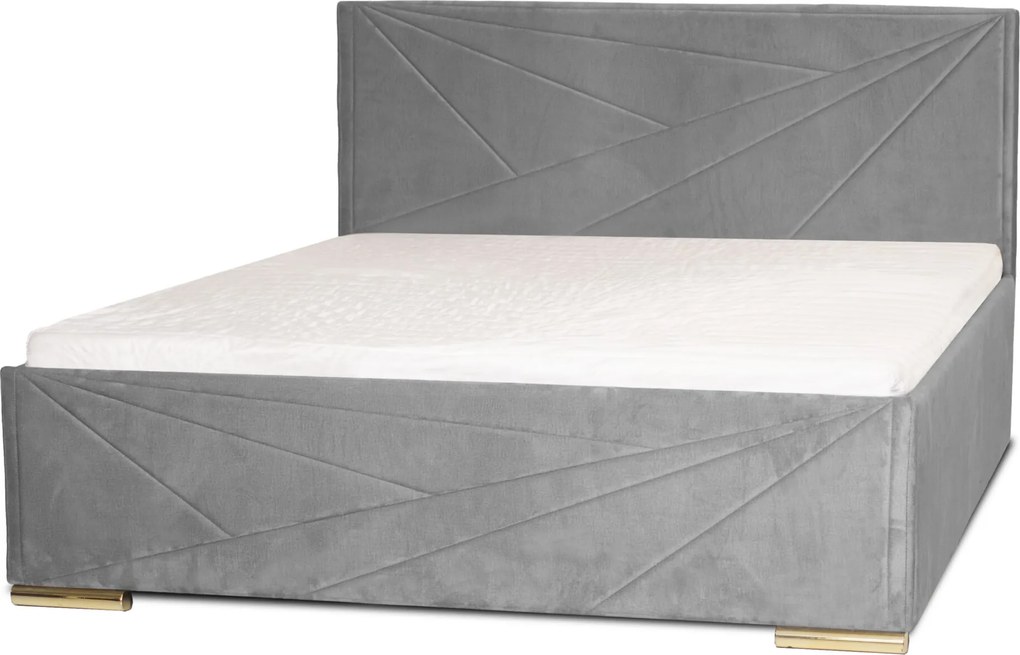 Łóżko ROSI 160x200 cm Granatowy Z materacem