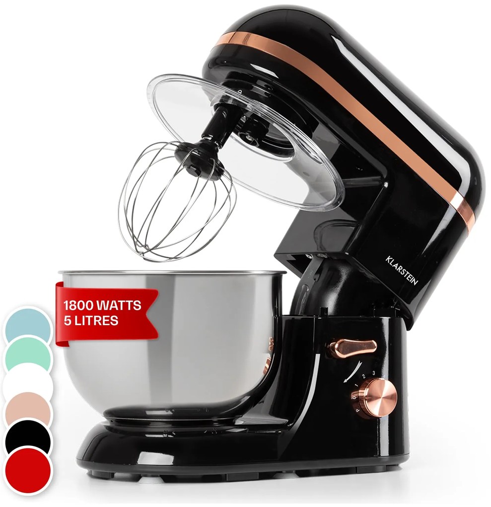 Klarstein Bella 1800W 5L Robot Kuchenny Czarny/Różowe Złoto