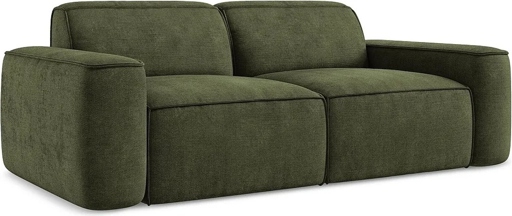 3-osobowa kanapa modułowa - z tkaniny szenilowej - oliwkowy - OMAO