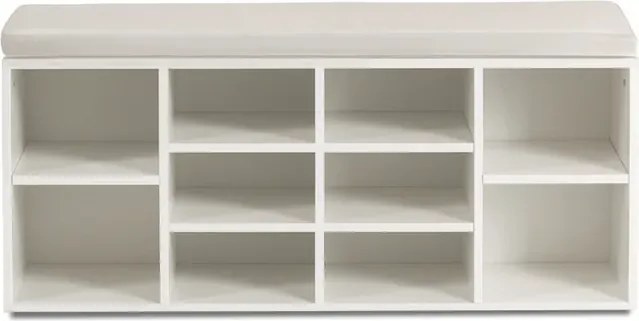 Szafka na Buty z Siedziskiem AXEL 104 cm do Przedpokoju Biała Nowoczesna