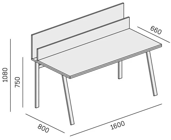 Biurko SINGLE LAYERS z przegrodami, biały