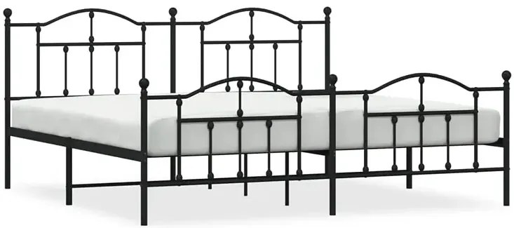 Czarne metalowe łóżko loftowe 200x200cm - Azos