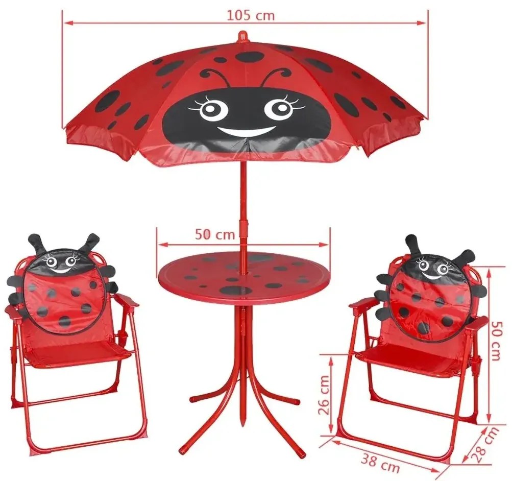 Zestaw mebli ogrodowych dla dzieci czerwony S6-H27