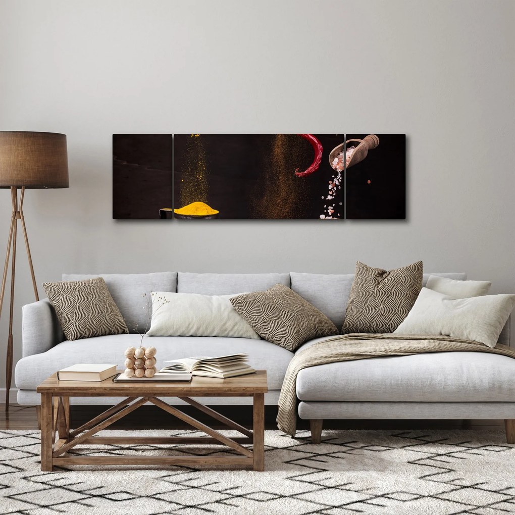 Obraz - Przyprawy w ruchu (170x50 cm)