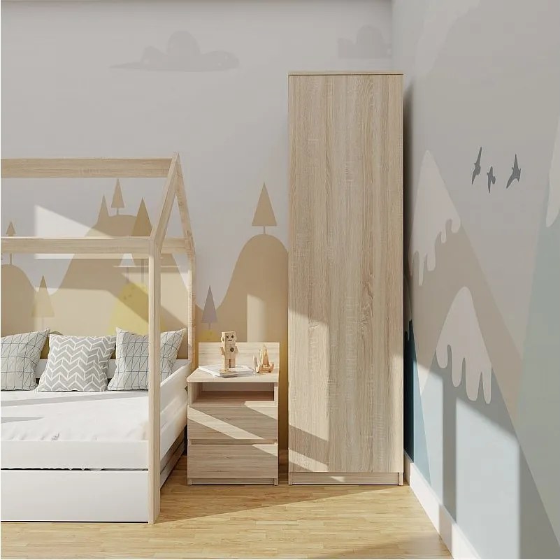 Szafa Malwa SD-50 | Dąb Sonoma | 50x50x180 cm |Szafa z Systemem TIP-ON