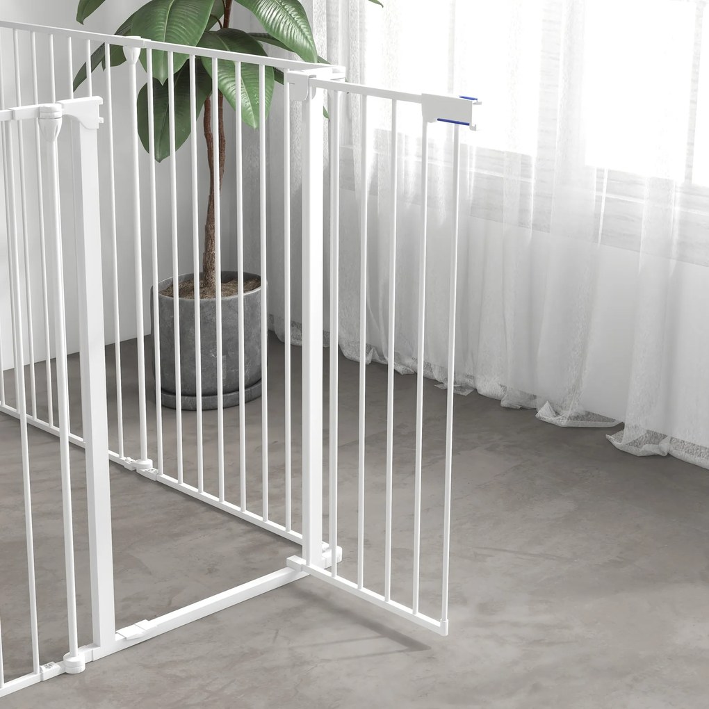 PawHut Modularny wybieg dla szczeniąt Łatwa konfiguracja Biały 123x102x90cm | Aosom PL