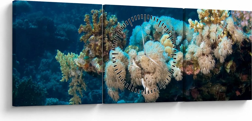 Obraz - W oceanie (z zegarem) (90x30 cm)
