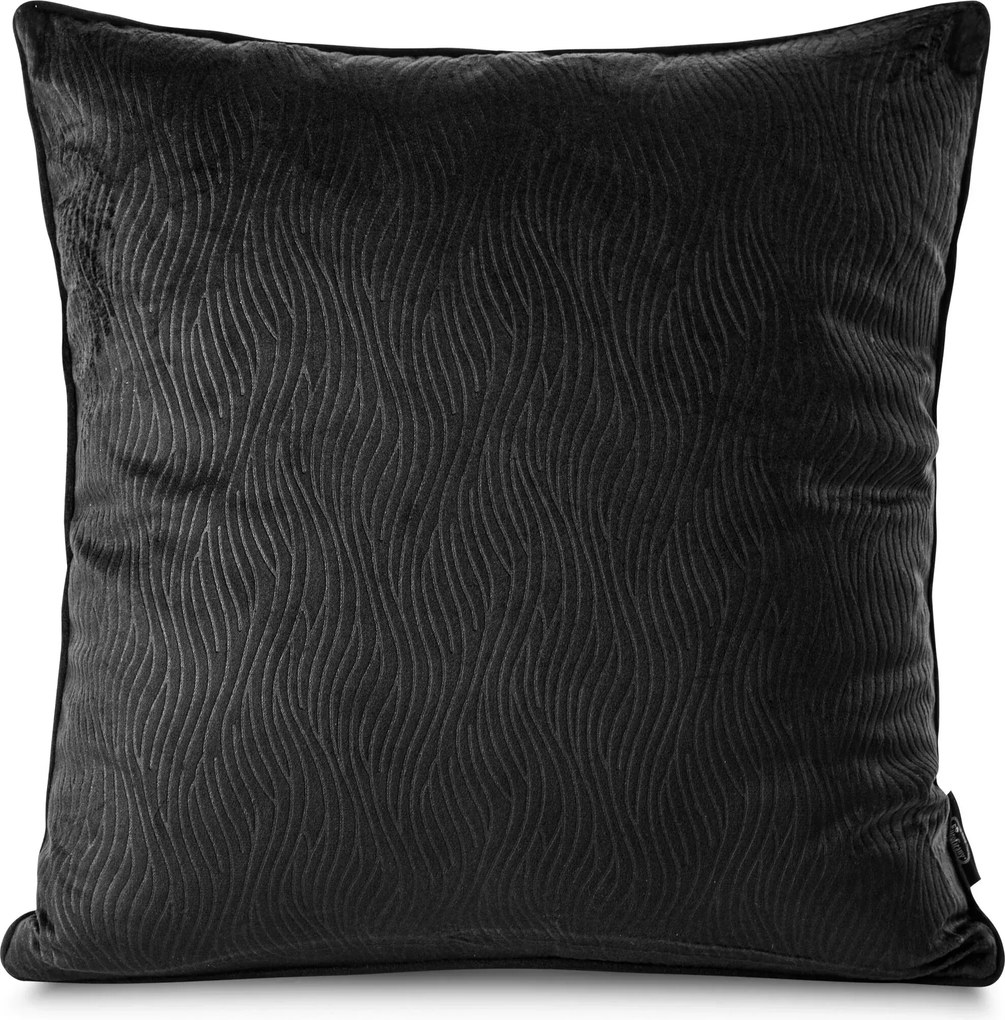 Czarna poszewka dekoracyjna z wytłaczanym wzorem Lili 40x40 cm