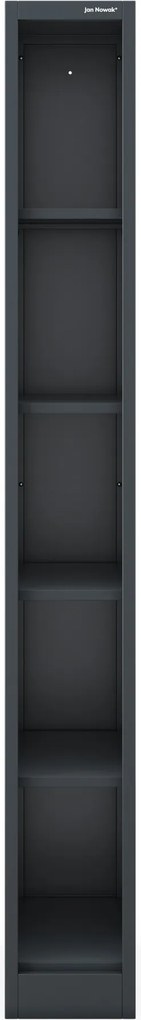 Regał metalowy wąski, archiwizacyjny na dokumenty antracytowy: TIM 250 x 1950 x 450 mm