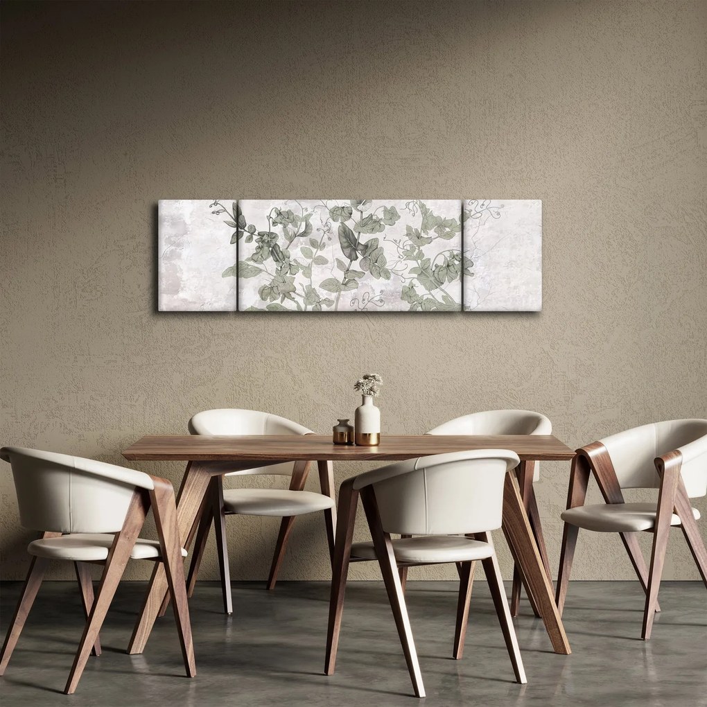 Obraz - Rośliny w gipsie (170x50 cm)