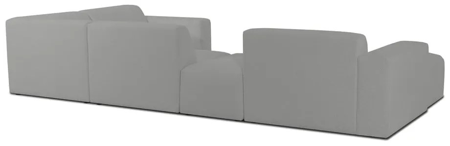 Szary narożnik z materiału bouclé (w kształcie litery U) Roxy – Scandic