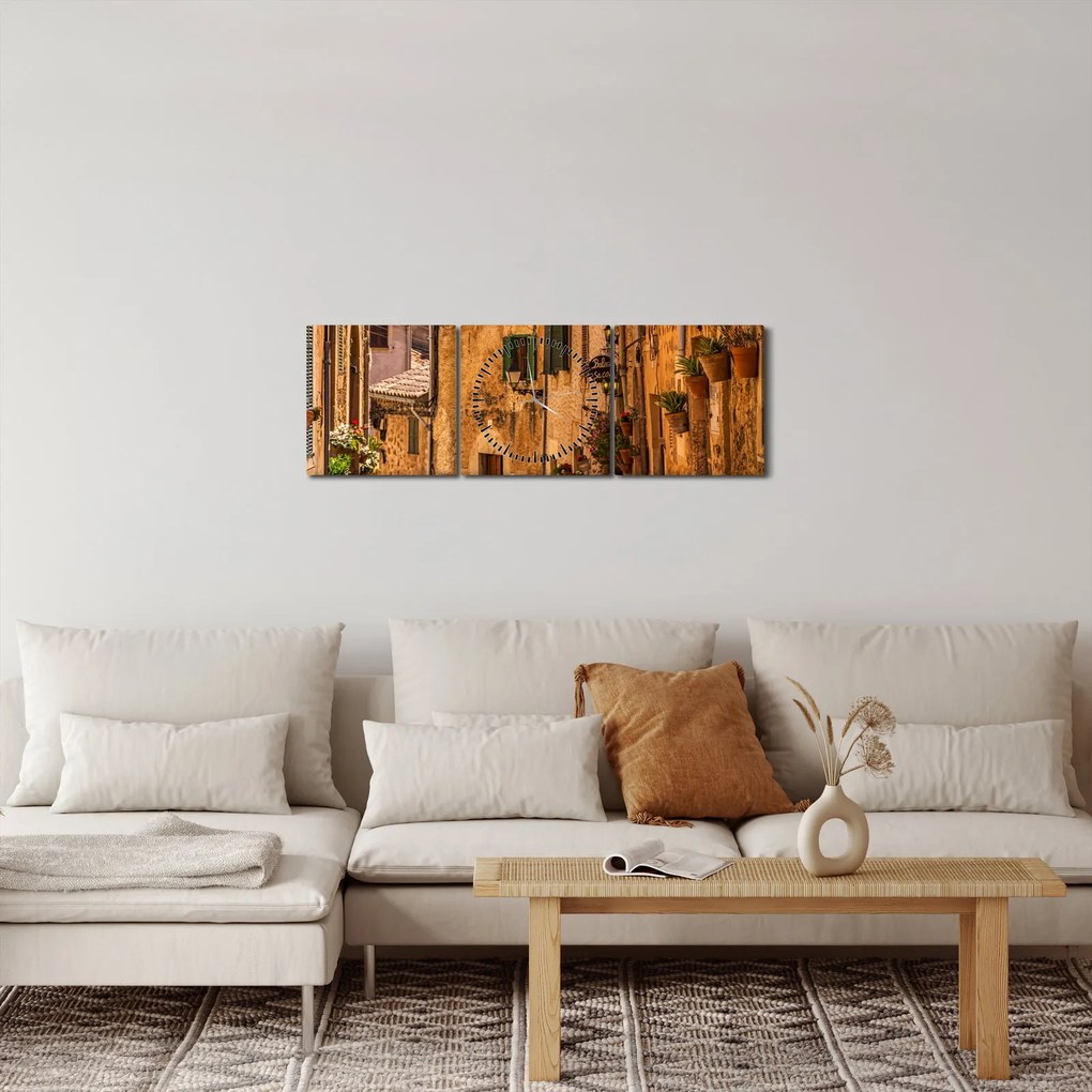 Obraz - Hiszpańska Ulica (z zegarem) (90x30 cm)