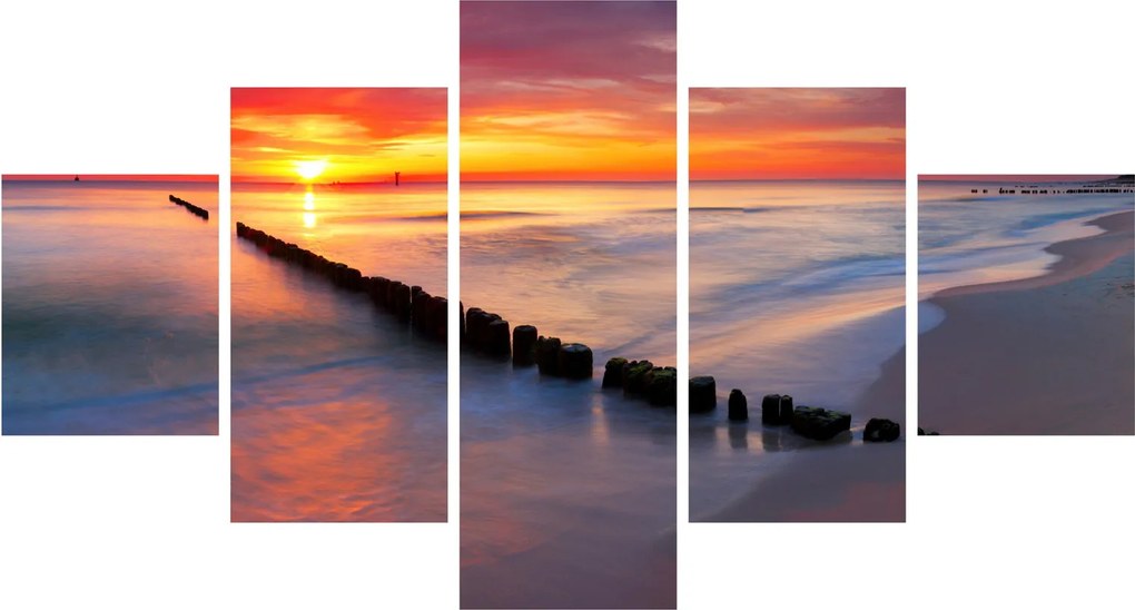 Obraz - Sunset, Baltic Sea, Poland (125x70 cm)