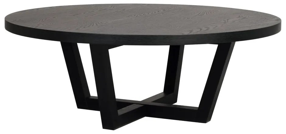 Czarny okrągły stolik w dekorze dębu ø 110 cm Boxford – Rowico
