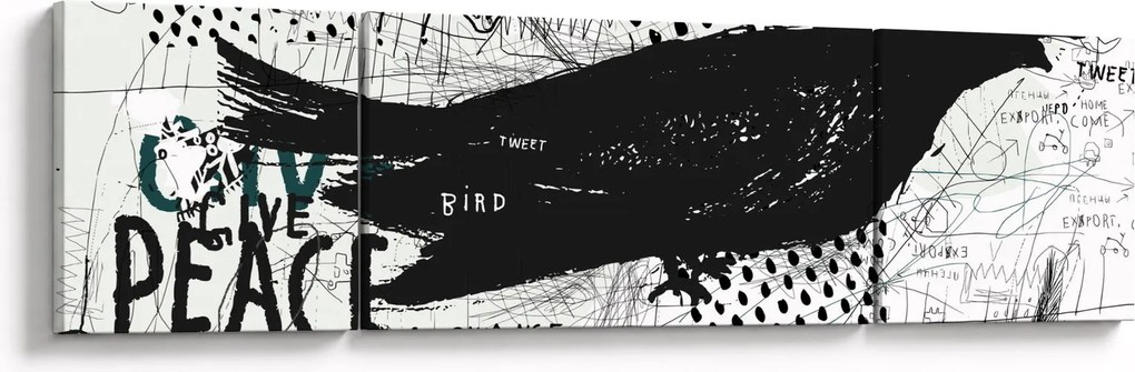 Obraz - Street art - ptak (170x50 cm)