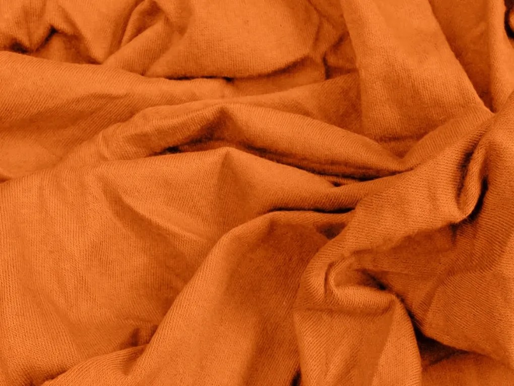 PrzytulneMieszkanie.pl Prześcieradło jersey z lycrą pomarańczowe 90 x 200 cm