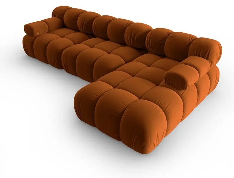 Pomarańczowa aksamitna sofa 285 cm Bellis – Micadoni Home