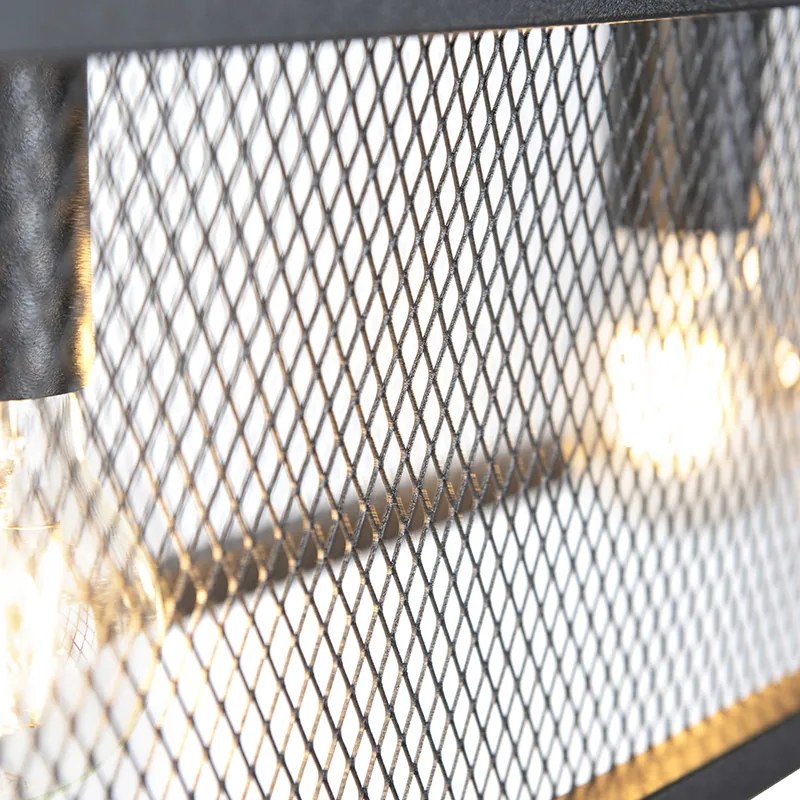 Inteligentna lampa wisząca w stylu industrialnym czarna w komplecie z 4 żarówkami WiFi A60 - Cage WirePrzemysłowy Oswietlenie wewnetrzne