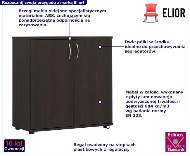 Minimalistyczna Komoda Biurowa Z Drzwiczkami Wenge L1-K53